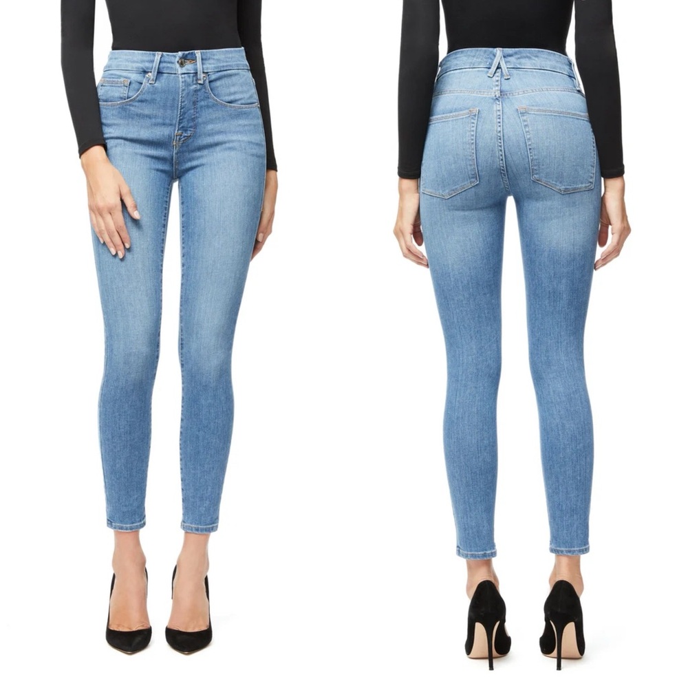 Good American Womens Good Legs Crop Light Wash Blue 268 Skinny Jeans, Size 10/30